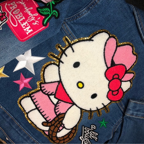 Oh So Cute Cowboy Kitty Denim Jacket Designed by STORY PATCH’D! Personalize it! - Picture 2 of 5